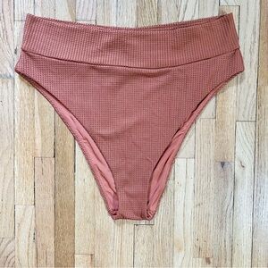 Aerie High Cut Cheeky Ribbed Bikini Bottoms | XL